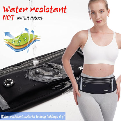 Slim Running Belt, Workout Fanny Pack for Men Women,Exercise Waist Pack for Apple iPhone Holder, Runner Belt for Running Walking Cycling Camping Gym