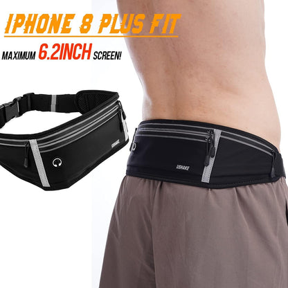 Slim Running Belt, Workout Fanny Pack for Men Women,Exercise Waist Pack for Apple iPhone Holder, Runner Belt for Running Walking Cycling Camping Gym