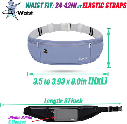 Slim Running Belt, Workout Fanny Pack for Men Women,Exercise Waist Pack for Apple iPhone Holder, Runner Belt for Running Walking Cycling Camping Gym