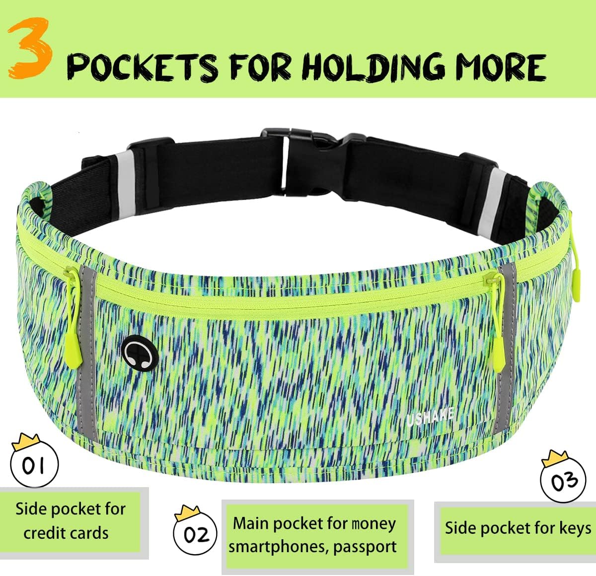 Slim Running Belt, Workout Fanny Pack for Men Women,Exercise Waist Pack for Apple iPhone Holder, Runner Belt for Running Walking Cycling Camping Gym