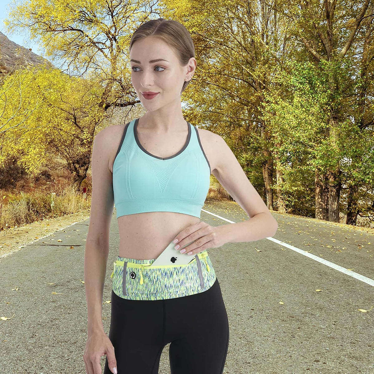 Slim Running Belt, Workout Fanny Pack for Men Women,Exercise Waist Pack for Apple iPhone Holder, Runner Belt for Running Walking Cycling Camping Gym