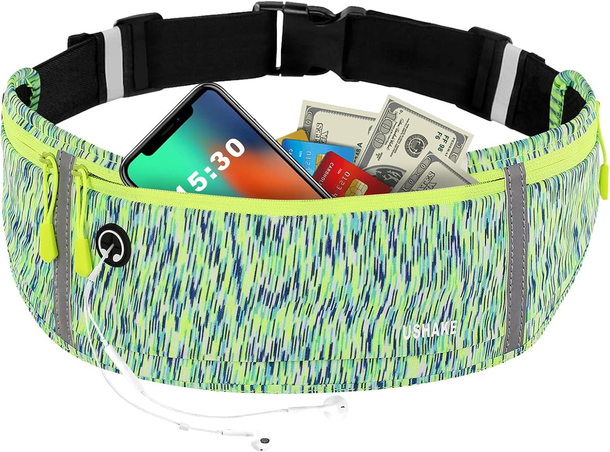 Slim Running Belt, Workout Fanny Pack for Men Women,Exercise Waist Pack for Apple iPhone Holder, Runner Belt for Running Walking Cycling Camping Gym