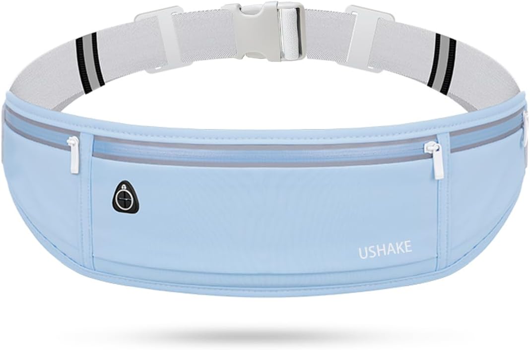 Slim Running Belt, Workout Fanny Pack for Men Women,Exercise Waist Pack for Apple iPhone Holder, Runner Belt for Running Walking Cycling Camping Gym