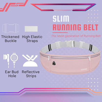 Slim Running Belt, Workout Fanny Pack for Men Women,Exercise Waist Pack for Apple iPhone Holder, Runner Belt for Running Walking Cycling Camping Gym