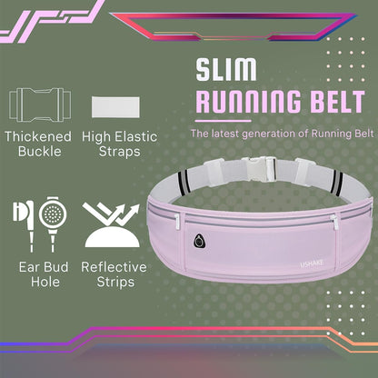 Slim Running Belt, Workout Fanny Pack for Men Women,Exercise Waist Pack for Apple iPhone Holder, Runner Belt for Running Walking Cycling Camping Gym