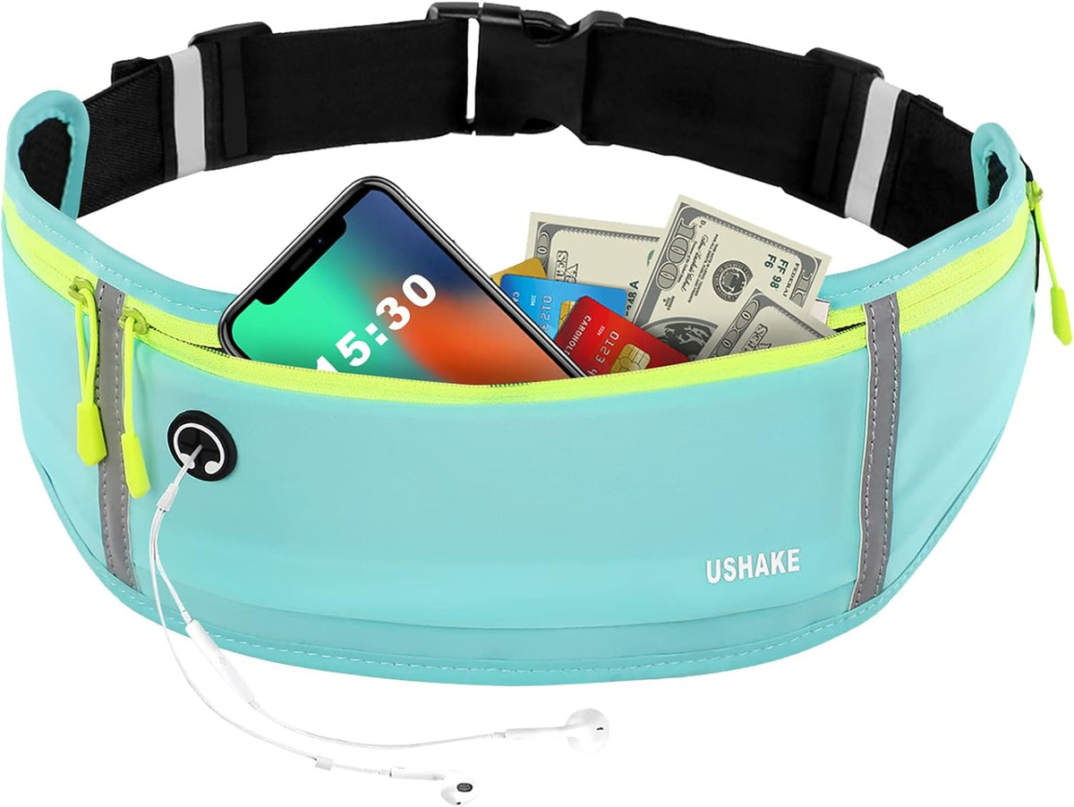 Slim Running Belt, Workout Fanny Pack for Men Women,Exercise Waist Pack for Apple iPhone Holder, Runner Belt for Running Walking Cycling Camping Gym
