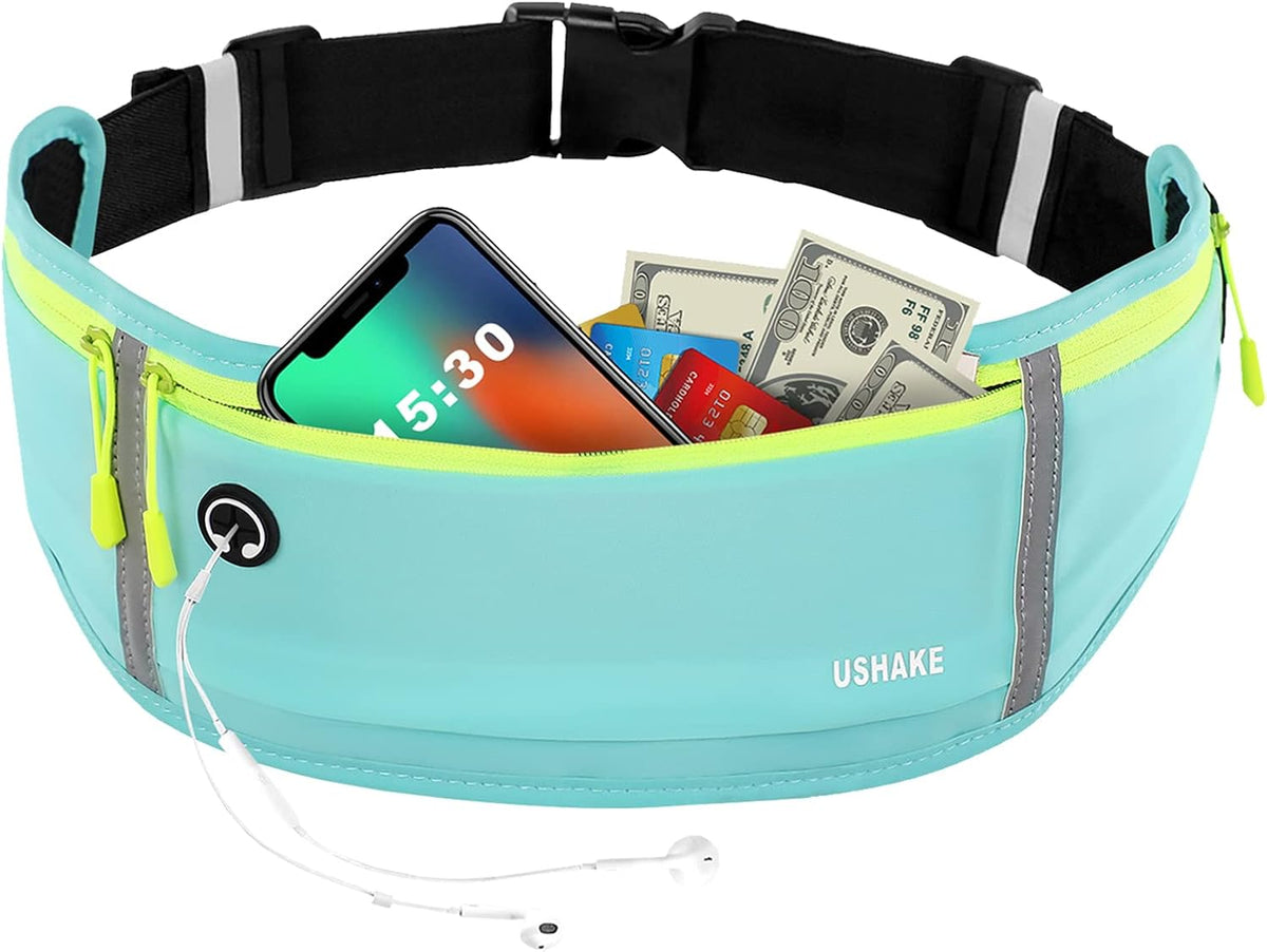 Slim Running Belt, Workout Fanny Pack for Men Women,Exercise Waist Pack for Apple iPhone Holder, Runner Belt for Running Walking Cycling Camping Gym