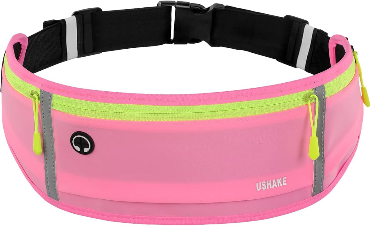 Slim Running Belt, Workout Fanny Pack for Men Women,Exercise Waist Pack for Apple iPhone Holder, Runner Belt for Running Walking Cycling Camping Gym