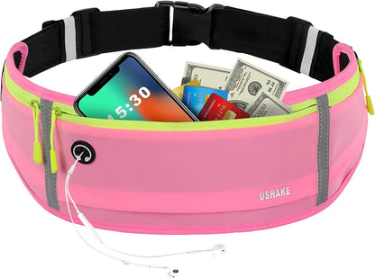 Slim Running Belt, Workout Fanny Pack for Men Women,Exercise Waist Pack for Apple iPhone Holder, Runner Belt for Running Walking Cycling Camping Gym