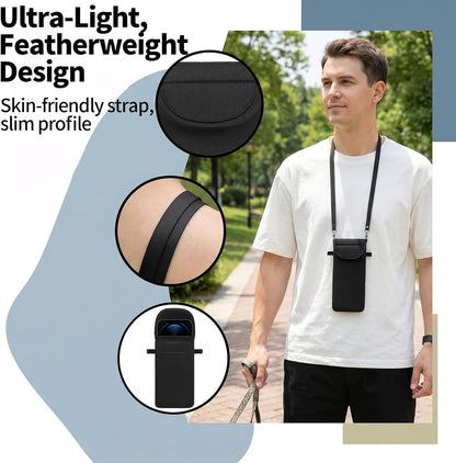 2 Pcs Phone Crossbody Bag, Universal Neoprene Cell Phone Pouch Purse Crossbody with Neck Strap, Around Neck Carrying Case for iPhone Cell Phones Coin Key
