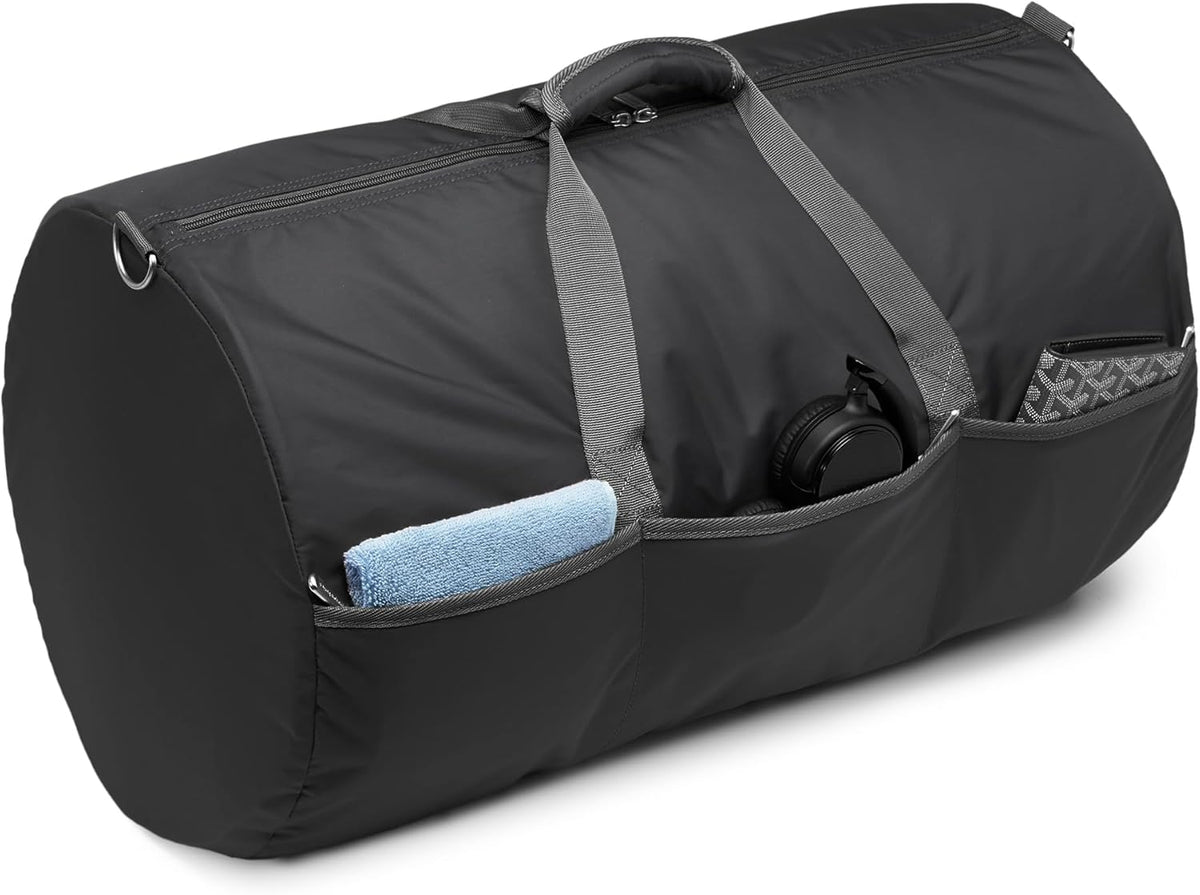 Extra Large Foldable Nylon Duffel Bag for Travel/Storage with Zippered Pockets, 32.4", 150L, 50-LBS Capacity, Black (Previously Amazon Basics)