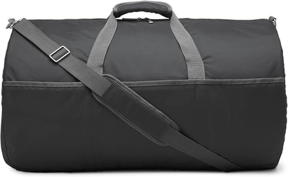Extra Large Foldable Nylon Duffel Bag for Travel/Storage with Zippered Pockets, 32.4", 150L, 50-LBS Capacity, Black (Previously Amazon Basics)