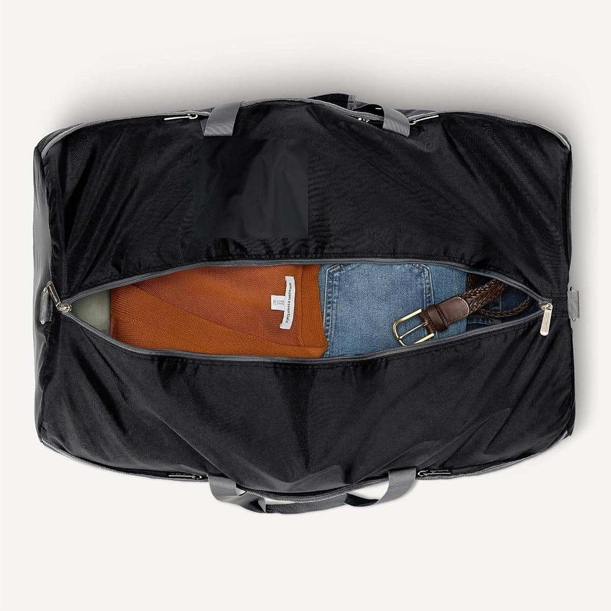 Extra Large Foldable Nylon Duffel Bag for Travel/Storage with Zippered Pockets, 32.4", 150L, 50-LBS Capacity, Black (Previously Amazon Basics)