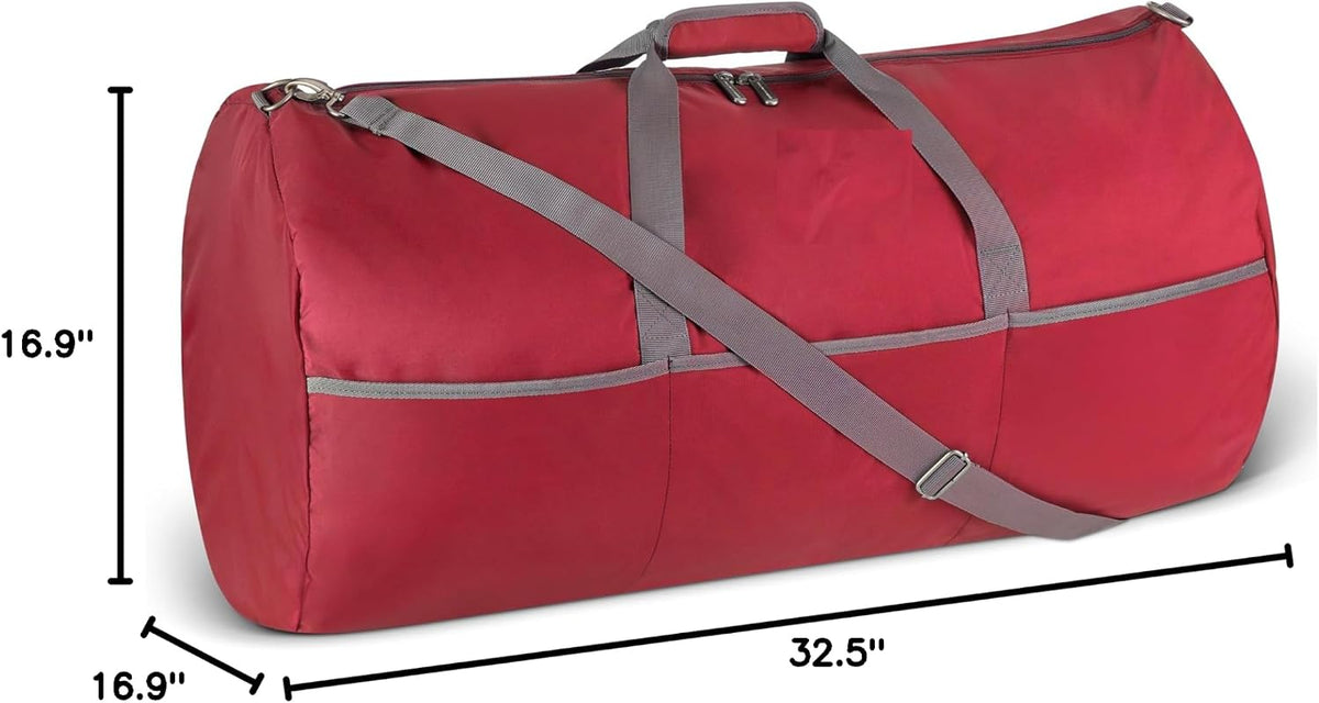 Extra Large Foldable Nylon Duffel Bag for Travel/Storage with Zippered Pockets, 32.4", 150L, 50-LBS Capacity, Black (Previously Amazon Basics)