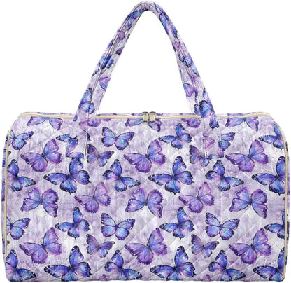 Butterfly Duffle Bag Travel Overnight Bag Waterproof Duffel Bags Quilted Garment Duffle Bags Travel Weekender Pouch for Backpacker