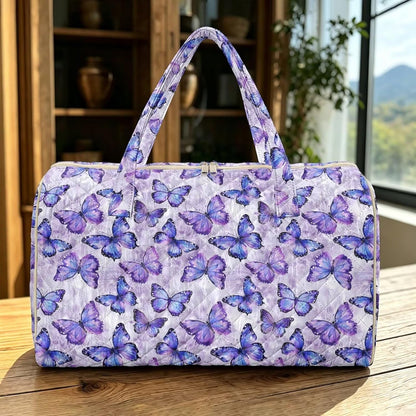 Butterfly Duffle Bag Travel Overnight Bag Waterproof Duffel Bags Quilted Garment Duffle Bags Travel Weekender Pouch for Backpacker