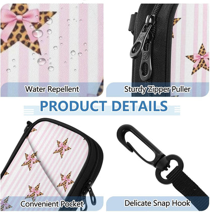 Travel Document Organizer 8.26×5.51×1.18 In | Water Resistant Oxford Full Print Multi-Way Carry for Adults Vacation Floral Star Stripe