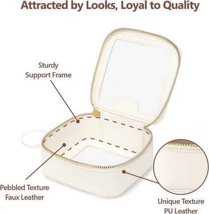 Clear Makeup Bag Foldable - TSA Approved Toiletry Bag for Travel | Metal Zipper, Reinforced Seam, Water Resistant, Medium for Carry-on, Large for Checked Luggage, for Car Storage Organizer