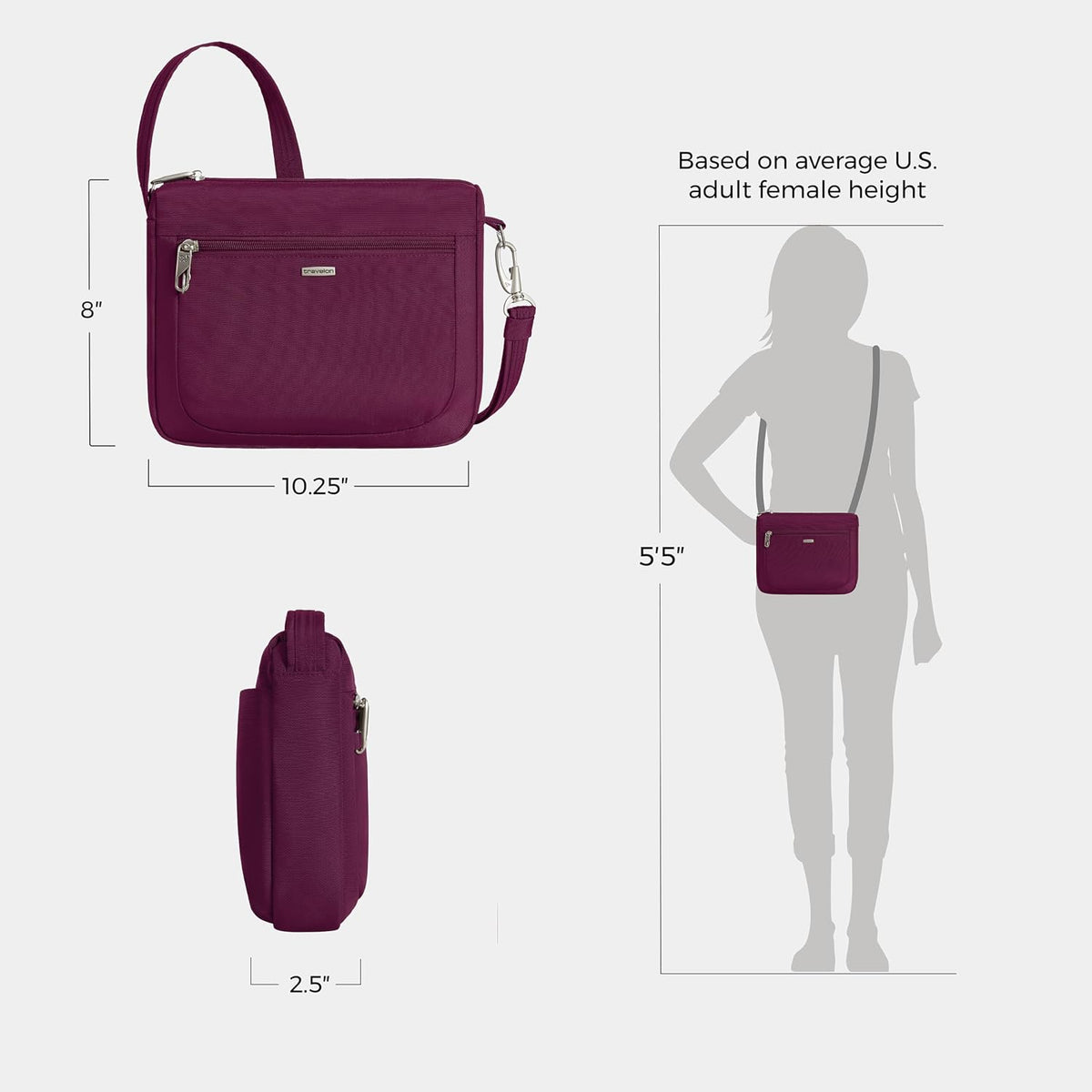 Anti-Theft Classic Small East/West Crossbody