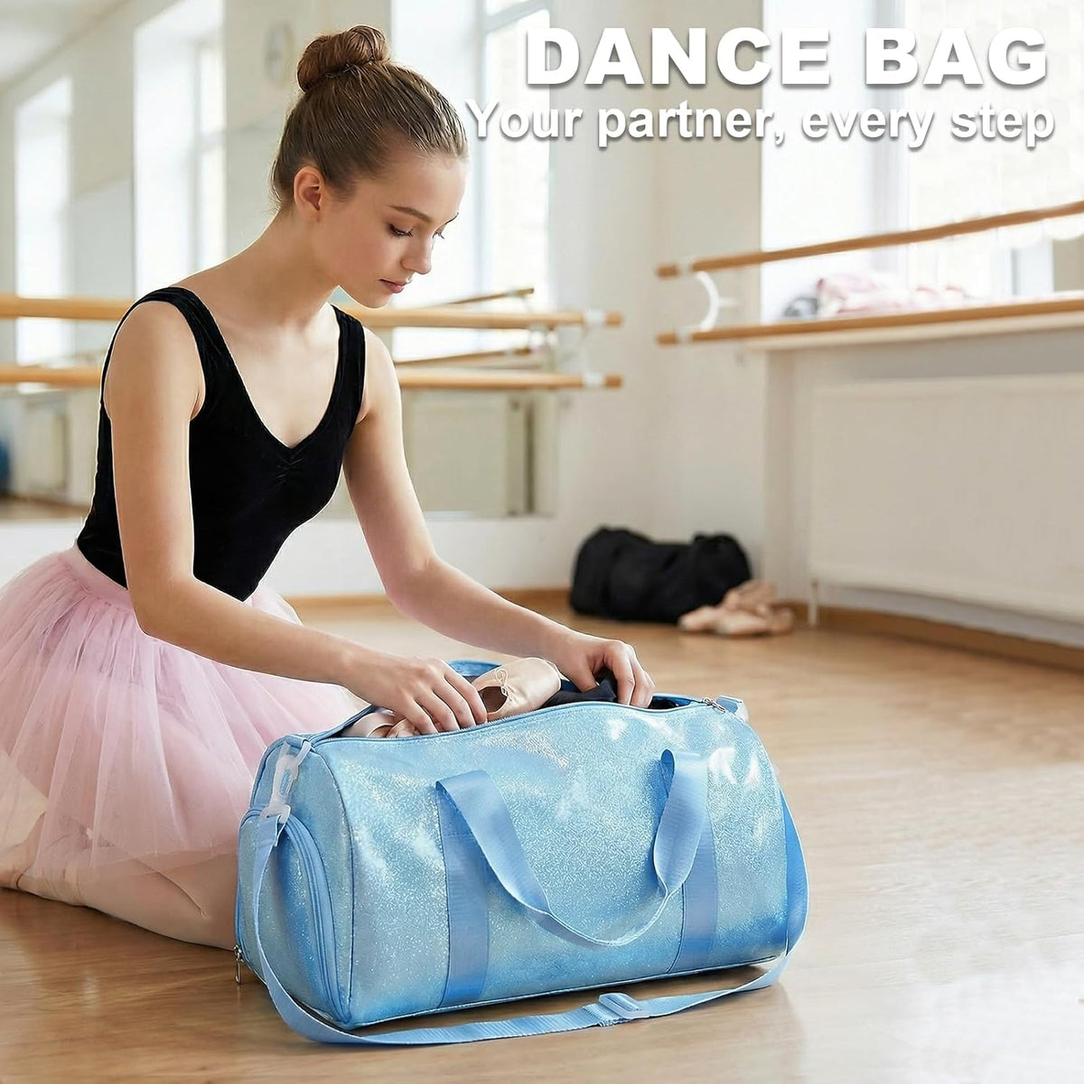 Gym Bag Sports Duffle Bag with Wet Pocket Weekender Overnight Bags with Waterproof Shoe Pouch and Air Hole for Girls Kids Women Workout Travel Bags (Bow Rainbow)