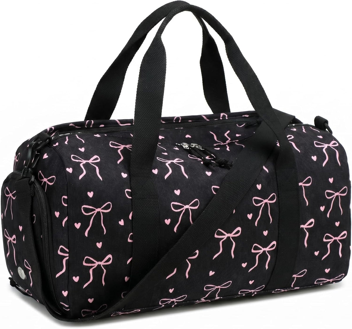 Gym Bag Sports Duffle Bag with Wet Pocket Weekender Overnight Bags with Waterproof Shoe Pouch and Air Hole for Girls Kids Women Workout Travel Bags (Bow Rainbow)