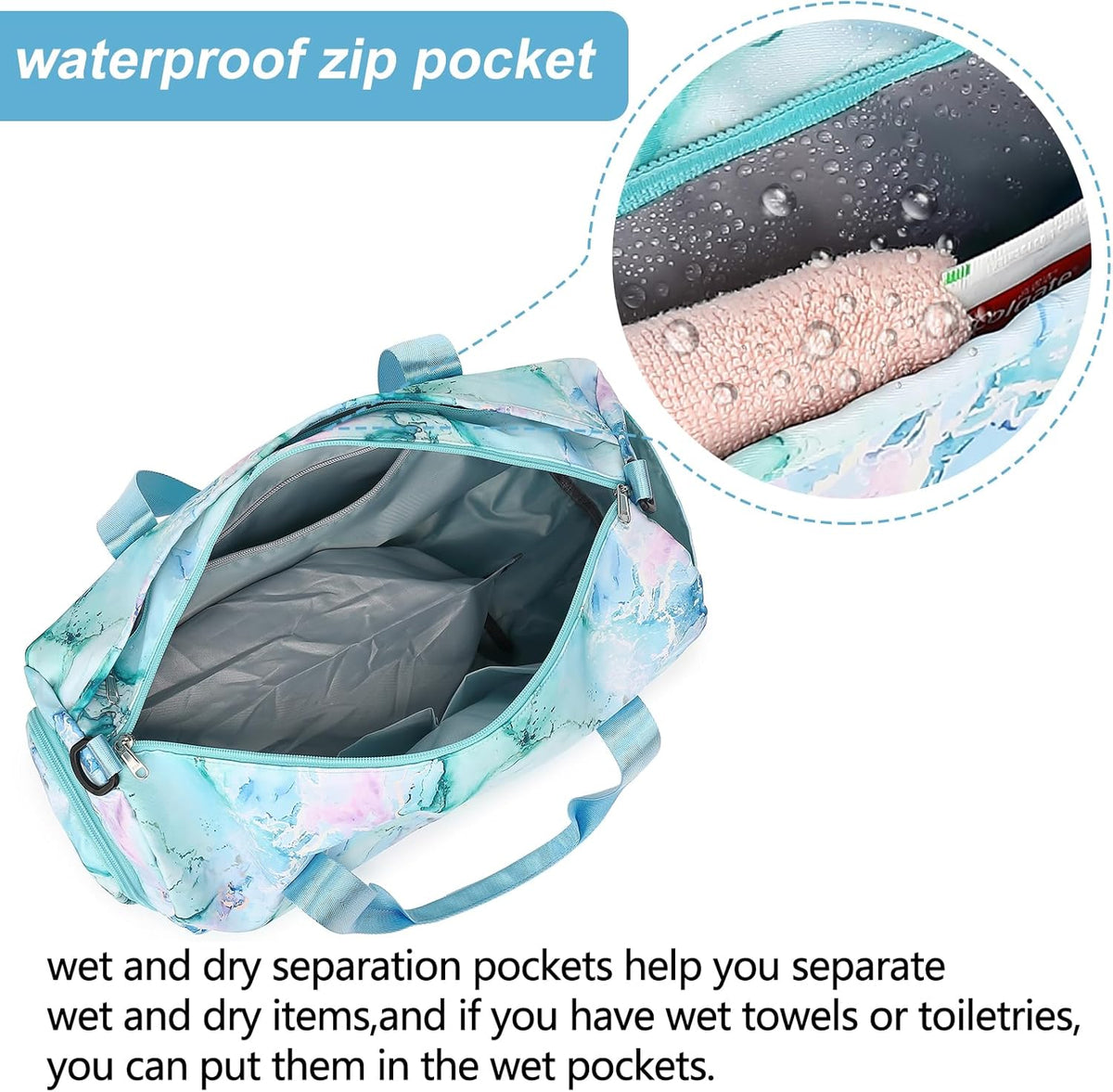 Gym Bag Sports Duffle Bag with Wet Pocket Weekender Overnight Bags with Waterproof Shoe Pouch and Air Hole for Girls Kids Women Workout Travel Bags (Bow Rainbow)