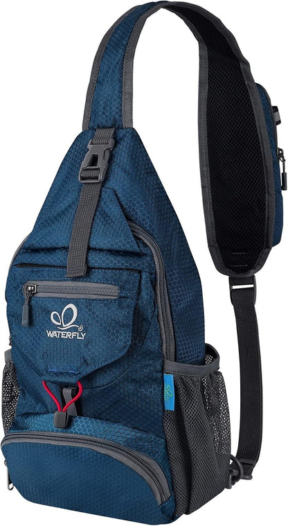 Packable Sling Backpack Lightweight Crossbody Bag Travel Daypack | Foldable design, Phone pocket, Water-resistant, Adjustable strap, Breathable back pad, Small hiking bag, Travel essentials