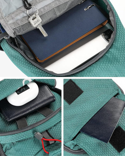 Packable Sling Backpack Lightweight Crossbody Bag Travel Daypack | Foldable design, Phone pocket, Water-resistant, Adjustable strap, Breathable back pad, Small hiking bag, Travel essentials