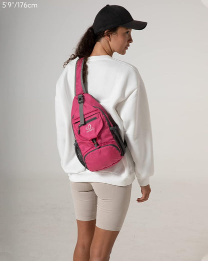 Packable Sling Backpack Lightweight Crossbody Bag Travel Daypack | Foldable design, Phone pocket, Water-resistant, Adjustable strap, Breathable back pad, Small hiking bag, Travel essentials