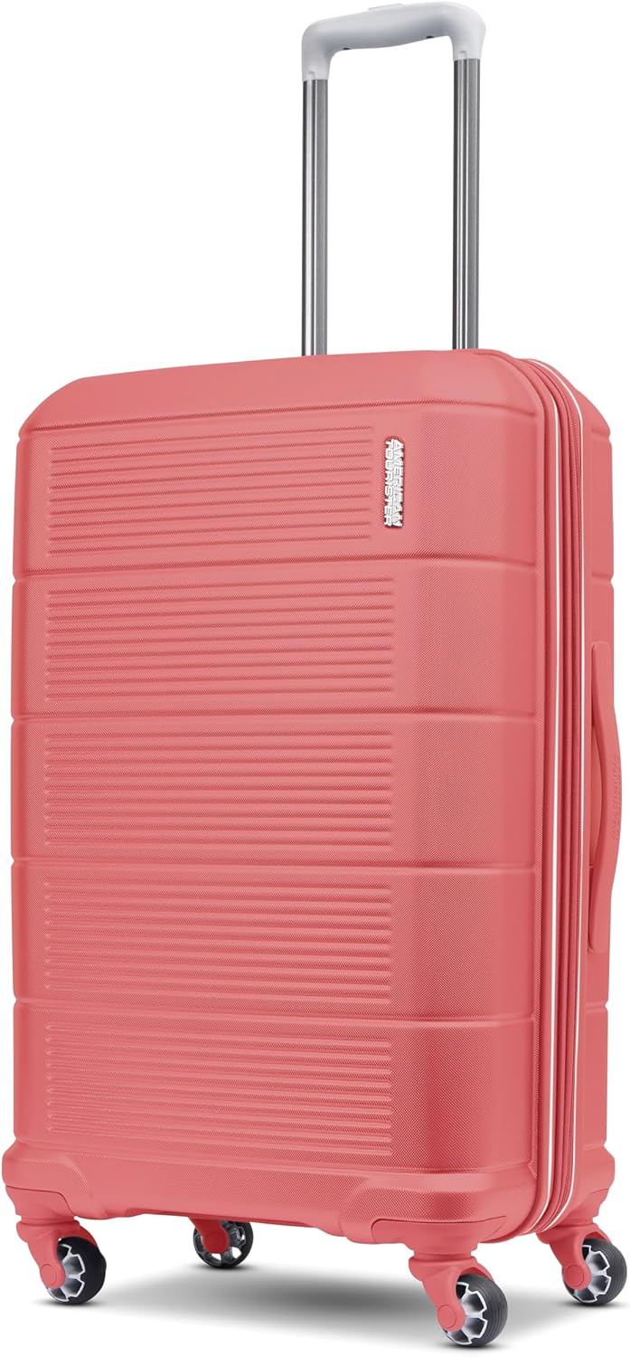 Stratum 2.0 Expandable Hardside Luggage with Spinner Wheels, Soft Coral, Carry-on