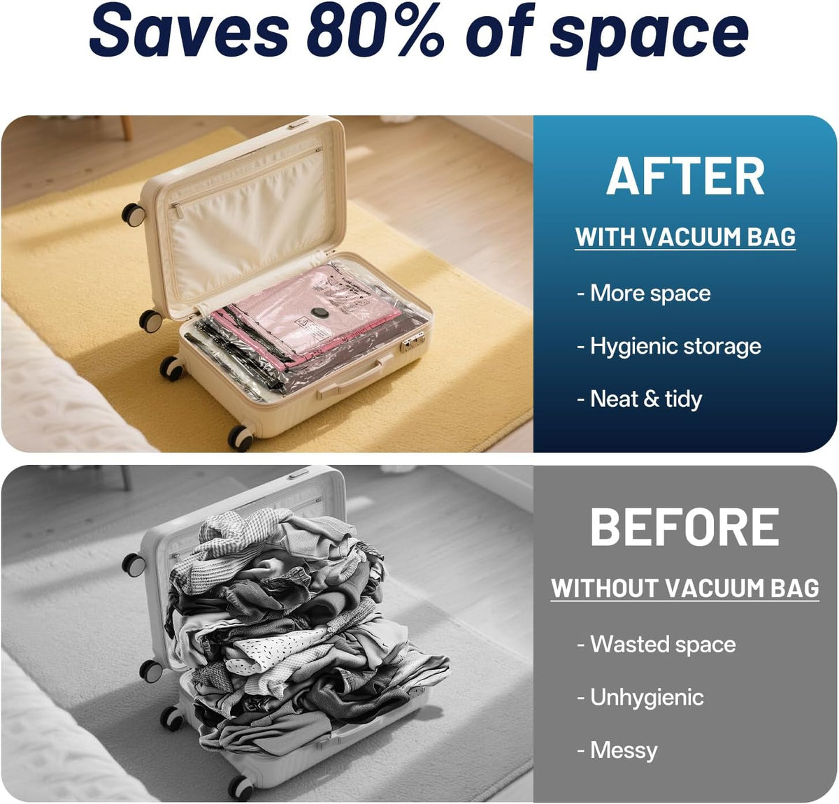 Travel Vacuum Bags for Luggage with Portable Electric Pump,Vacuum Seal Bags for Clothing,Packing Cubes Compression,Cruise Ship and Travel Essentials(Combo 16 Pack)