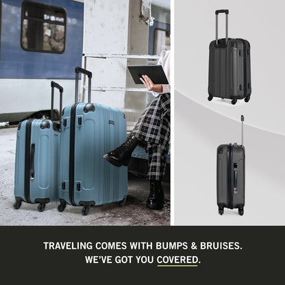 REACTION Out of Bounds Lightweight Hardshell 4-Wheel Spinner Luggage, Mint Blue, 20-Inch Carry On