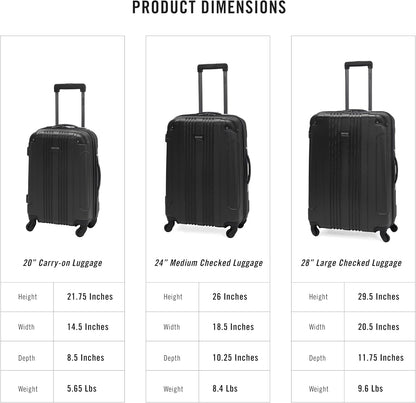 REACTION Out of Bounds Lightweight Hardshell 4-Wheel Spinner Luggage, Mint Blue, 20-Inch Carry On