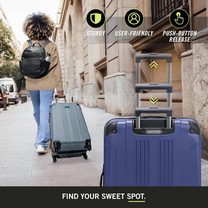 REACTION Out of Bounds Lightweight Hardshell 4-Wheel Spinner Luggage, Mint Blue, 20-Inch Carry On