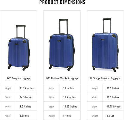 REACTION Out of Bounds Lightweight Hardshell 4-Wheel Spinner Luggage, Mint Blue, 20-Inch Carry On