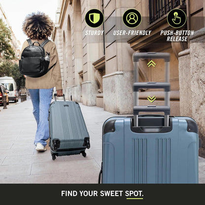 REACTION Out of Bounds Lightweight Hardshell 4-Wheel Spinner Luggage, Mint Blue, 20-Inch Carry On