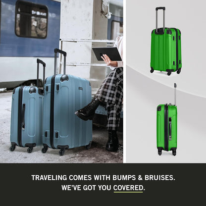 REACTION Out of Bounds Lightweight Hardshell 4-Wheel Spinner Luggage, Mint Blue, 20-Inch Carry On