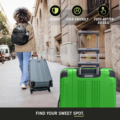 REACTION Out of Bounds Lightweight Hardshell 4-Wheel Spinner Luggage, Mint Blue, 20-Inch Carry On