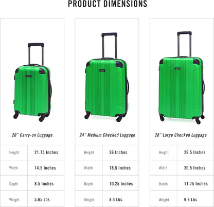 REACTION Out of Bounds Lightweight Hardshell 4-Wheel Spinner Luggage, Mint Blue, 20-Inch Carry On