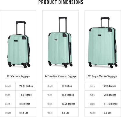 REACTION Out of Bounds Lightweight Hardshell 4-Wheel Spinner Luggage, Mint Blue, 20-Inch Carry On