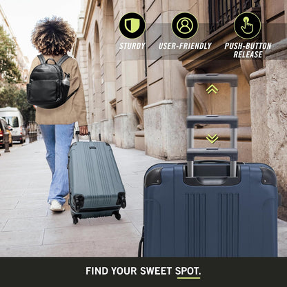 REACTION Out of Bounds Lightweight Hardshell 4-Wheel Spinner Luggage, Mint Blue, 20-Inch Carry On