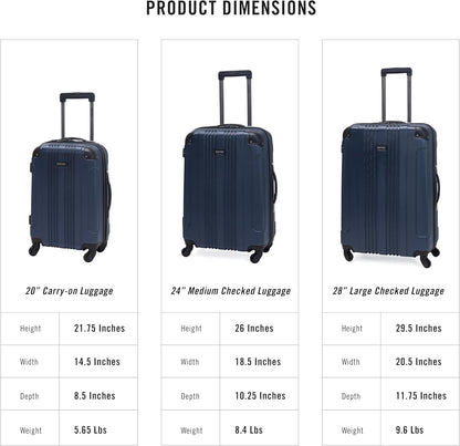 REACTION Out of Bounds Lightweight Hardshell 4-Wheel Spinner Luggage, Mint Blue, 20-Inch Carry On