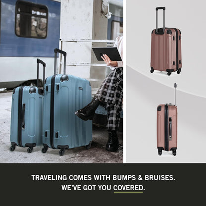 REACTION Out of Bounds Lightweight Hardshell 4-Wheel Spinner Luggage, Mint Blue, 20-Inch Carry On