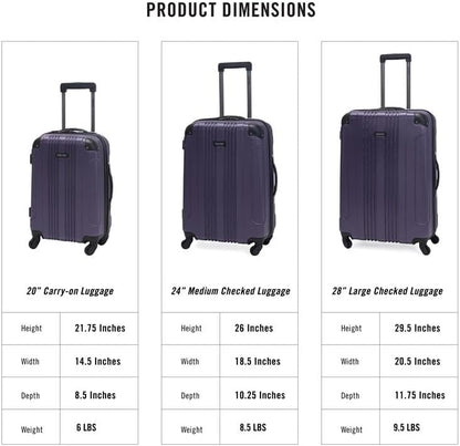 REACTION Out of Bounds Lightweight Hardshell 4-Wheel Spinner Luggage, Mint Blue, 20-Inch Carry On