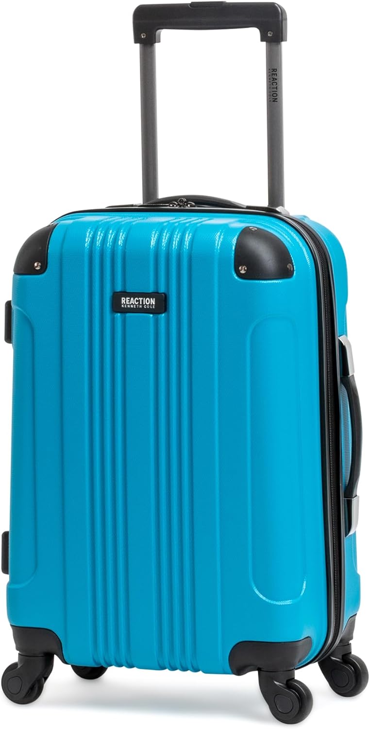 REACTION Out of Bounds Lightweight Hardshell 4-Wheel Spinner Luggage, Mint Blue, 20-Inch Carry On