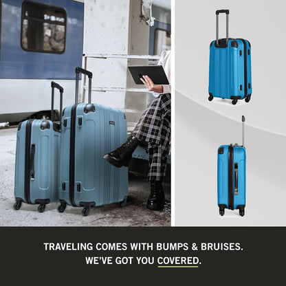 REACTION Out of Bounds Lightweight Hardshell 4-Wheel Spinner Luggage, Mint Blue, 20-Inch Carry On
