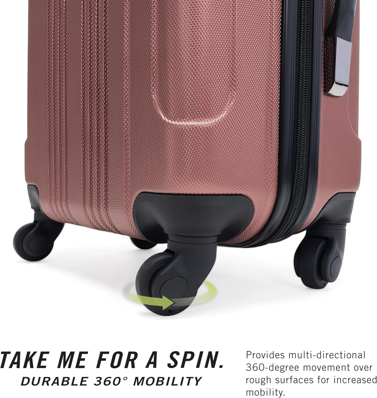 REACTION Out of Bounds Lightweight Hardshell 4-Wheel Spinner Luggage, Mint Blue, 20-Inch Carry On