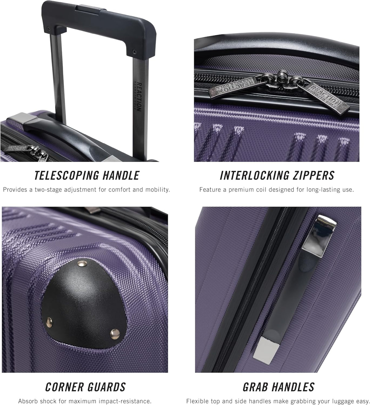 REACTION Out of Bounds Lightweight Hardshell 4-Wheel Spinner Luggage, Mint Blue, 20-Inch Carry On