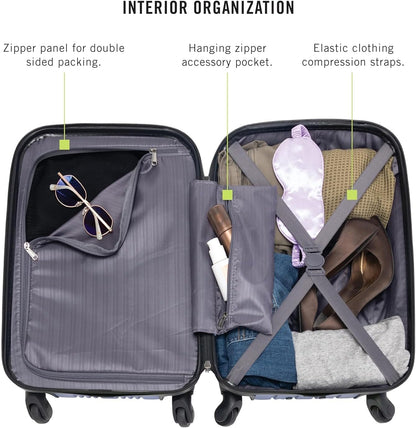REACTION Out of Bounds Lightweight Hardshell 4-Wheel Spinner Luggage, Mint Blue, 20-Inch Carry On