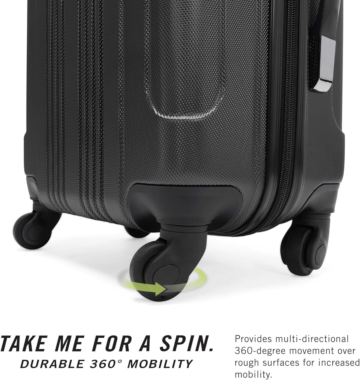 REACTION Out of Bounds Lightweight Hardshell 4-Wheel Spinner Luggage, Mint Blue, 20-Inch Carry On